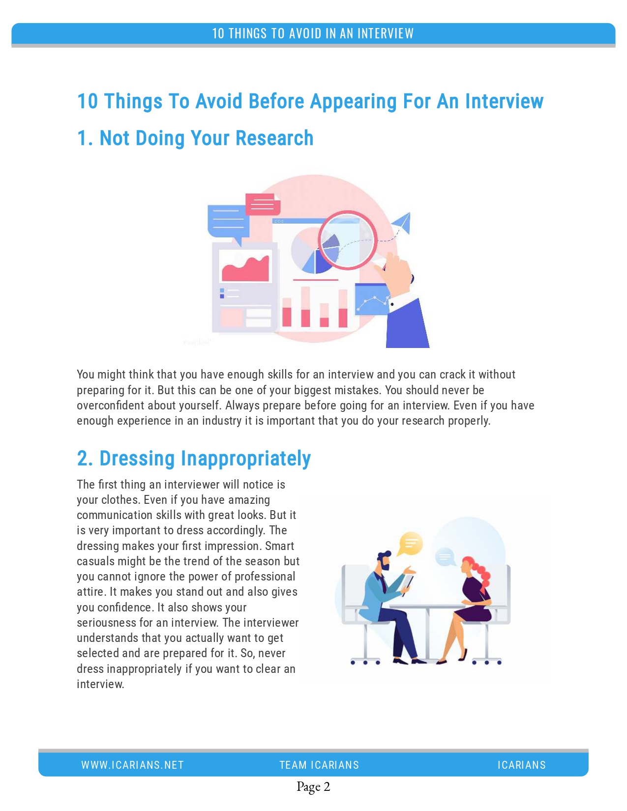 10 Things To Avoid In An Interview